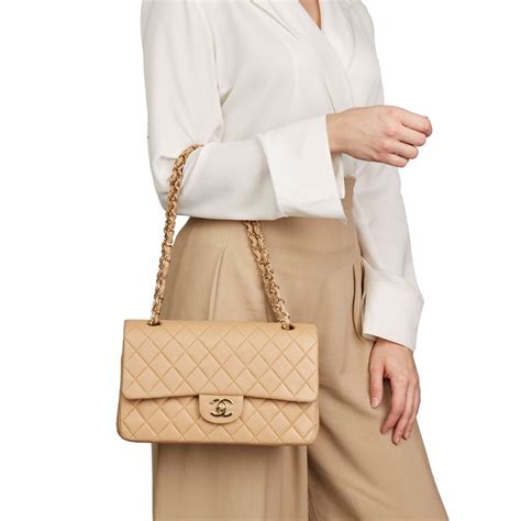 chanel classic flap medium white|chanel classic flap bag beige.